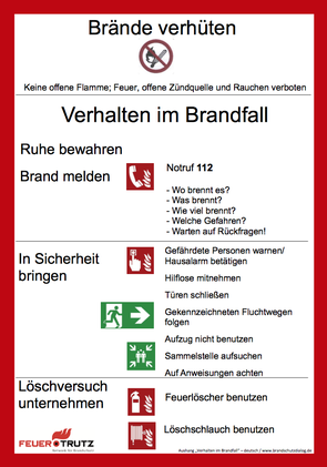 Brandschutzordnung Teil A (Aushang)